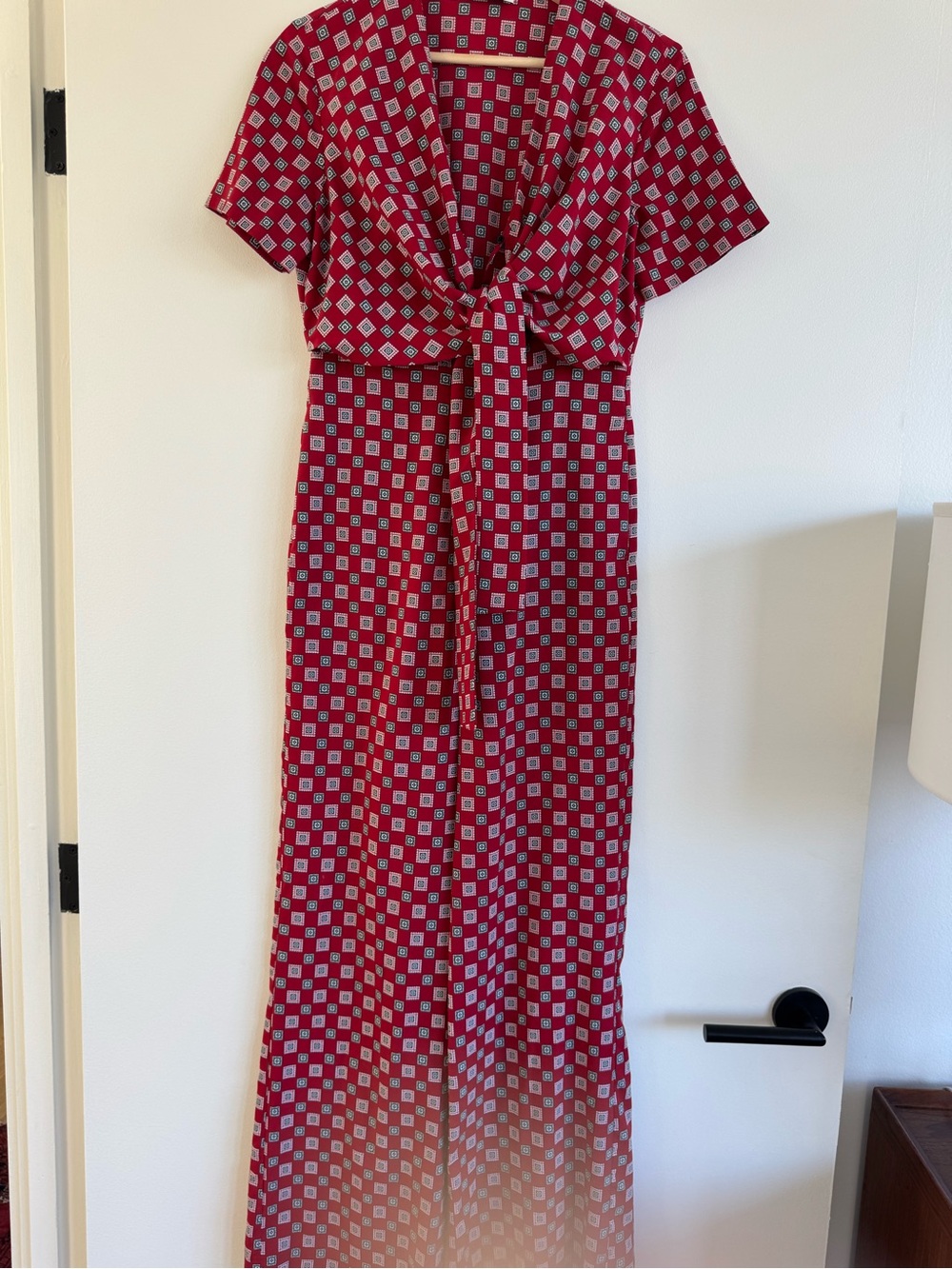 Sandro Jumpsuit: Tie Front Wide Leg